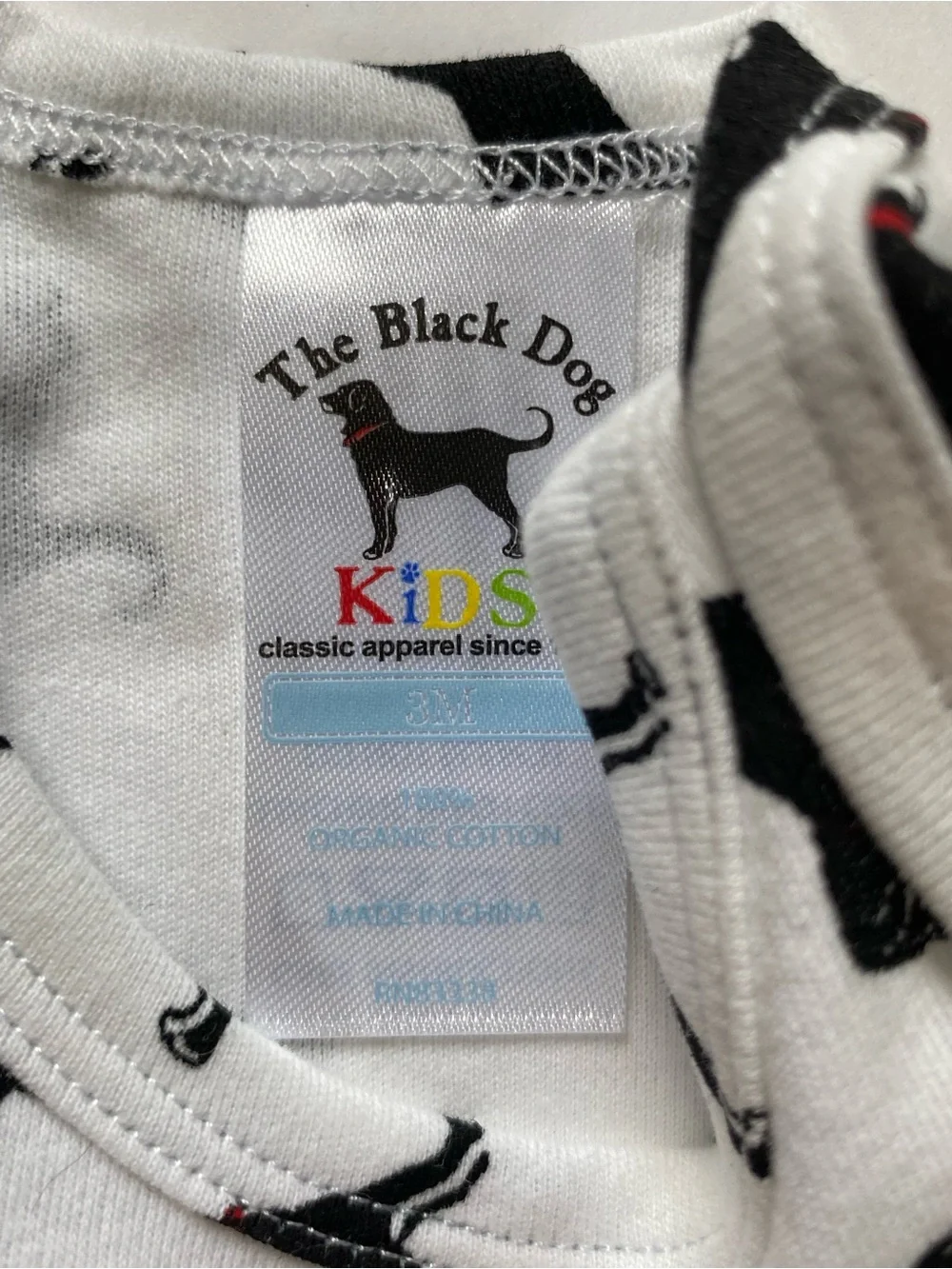 The Black Dog Baby Shirt Size 3 Months One Piece Organic Snap Top Dog NEW preppy
